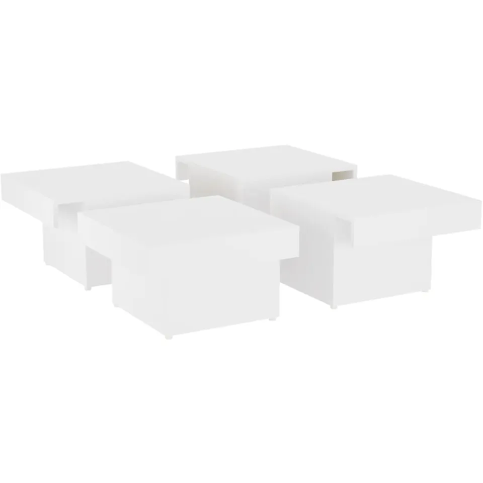 vidaXL Salontafel 90x90x28 cm bewerkt hout wit, foto 2
