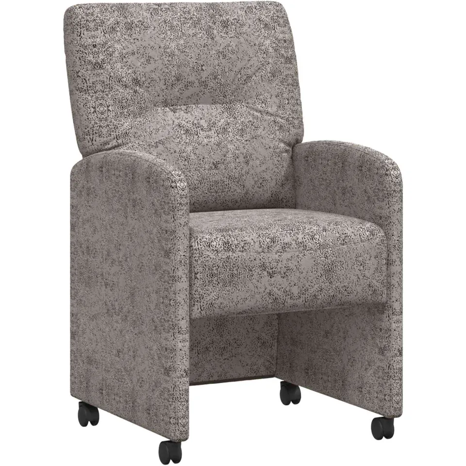vidaXL Eetkamerstoelen met Wieltjes 2 st Faux suede leer Lichtgrijs, foto 4