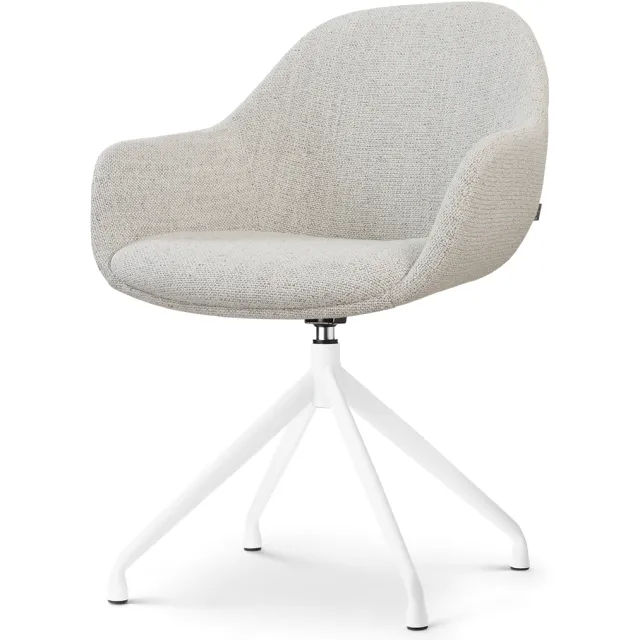 Nolon Nola-Mae draaibare eetkamerstoel beige gemêleerd - wit onderstel
