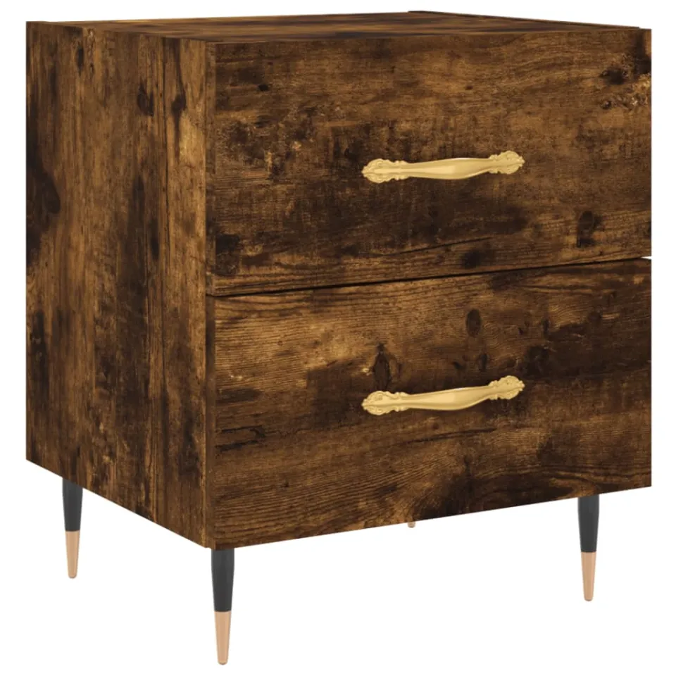 vidaXL Nachtkastje 40x35x47,5 cm bewerkt hout gerookt eikenkleurig, foto 3