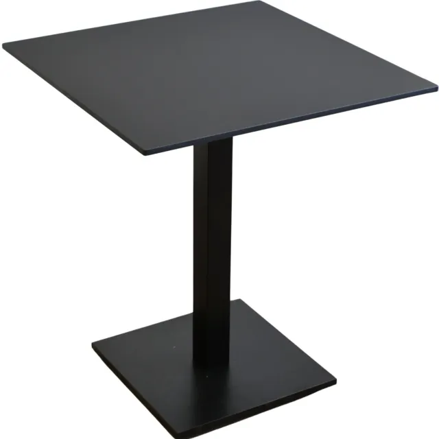 KOLM Vierkante Balkontafel - HPL-blad 12 mm - Zwart mat - 65 x 65 cm
