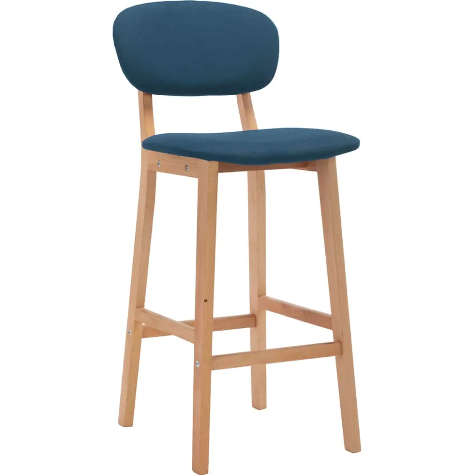vidaXL Barkrukken 2 st stof blauw, foto 2