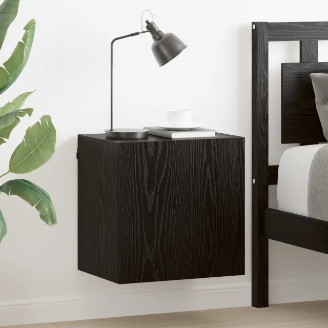 vidaXL TV Wandkasten 2 st Zwart Eiken Bewerkt hout, foto 2