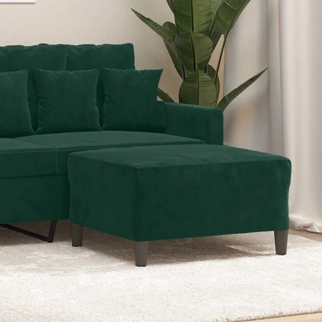 vidaXL Voetenbank 70x55x41 cm fluweel donkergroen