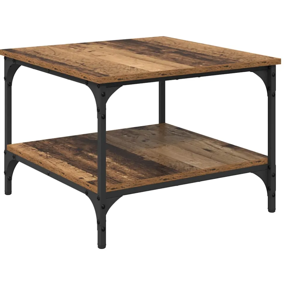 vidaXL Salontafel Oud Hout 55 x 55 x 40 cm Bewerkt hout bruin, foto 3