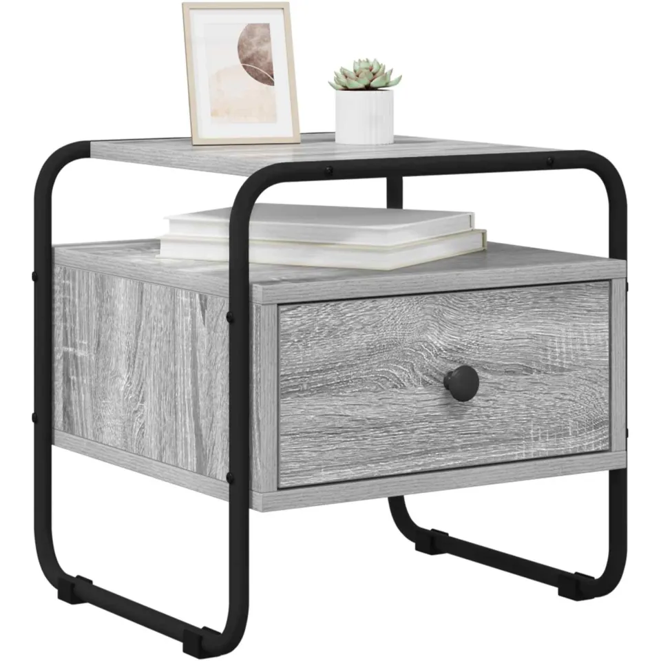vidaXL Nachtkastje Grijs Sonoma 40 x 39.5 x 40 cm Bewerkt hout