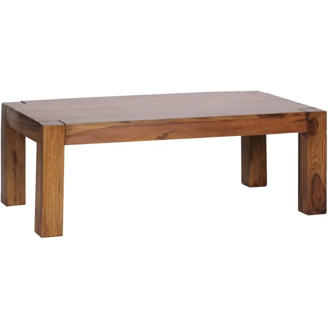 Cosmo Casa Salontafel – Massief Sheeshamhout – Houten Koffietafel – Handgemaakt – Donkerbruin – 110 x 60 x 40 cm