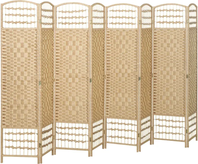 Hoohohoo 8-delig Kamerafscheider Opvouwbaar 320x170 cm Naturel