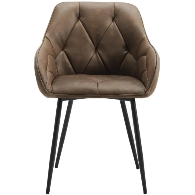 Klarven Eetkamerstoelen Leer donkerbruin - Fluwelen Eetkamerstoelen - Dining Chairs - Eetkamerstoelen Set van 4 - Ergonomisch comfortabele zit - Metalen frame - Draagvermogen 120 kg - B56xd53xh83,5cm