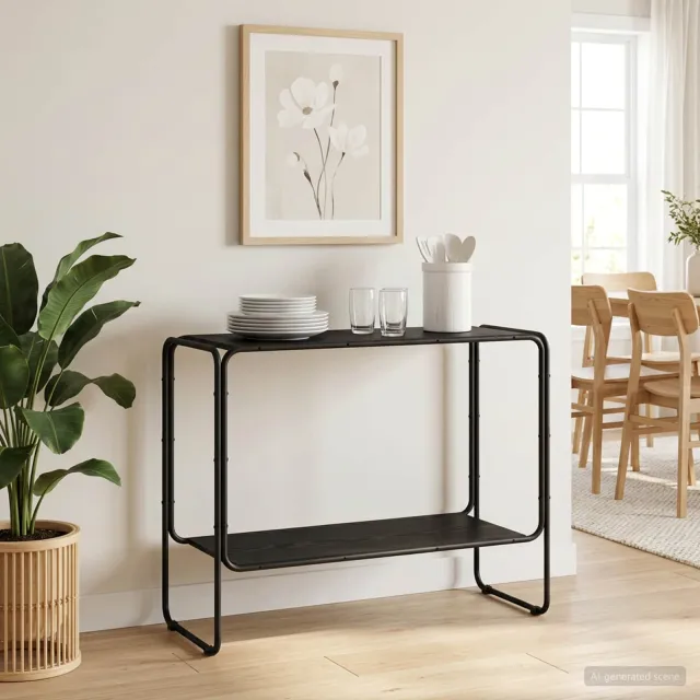 vidaXL Dressoir Zwart eiken 93.5 x 38 x 75 cm Bewerkt hout, foto 2
