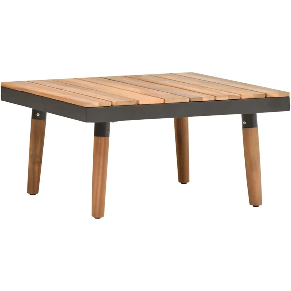 vidaXL 4-delige Loungeset met kussens massief acaciahout grijs, foto 3