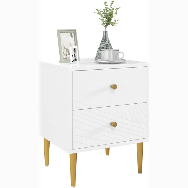 Homcom Nachtkastje-MDF-40x35x50cm-Wit Blanc