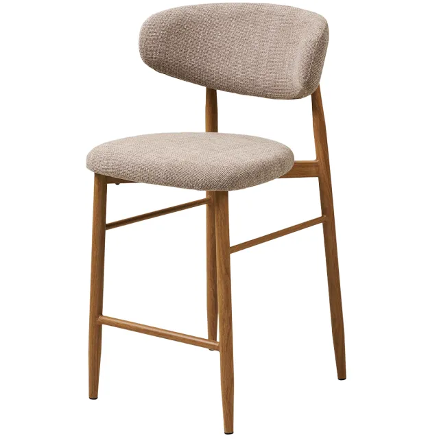 Nolon Jolien barkruk 65 cm taupe mixed - naturel onderstel, foto 2