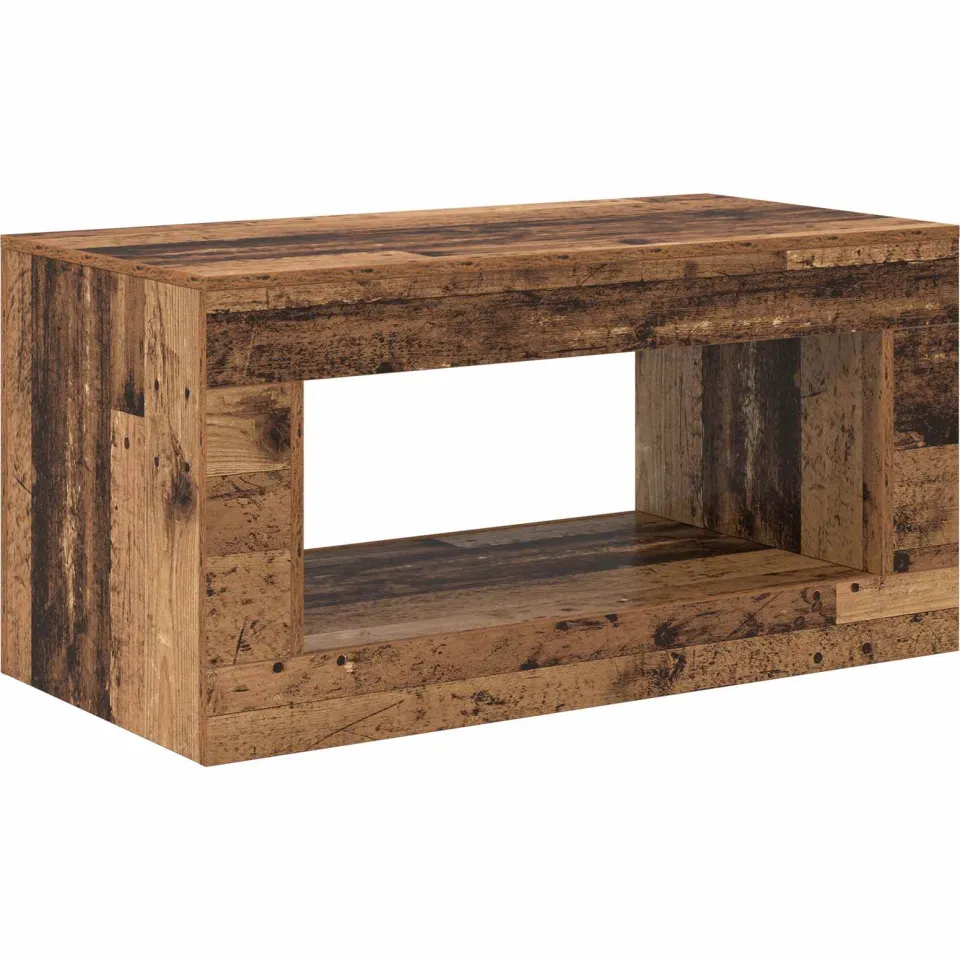 vidaXL Salontafel Oudhout 99.5 x 50 x 50 cm Bewerkt hout bruin, foto 3