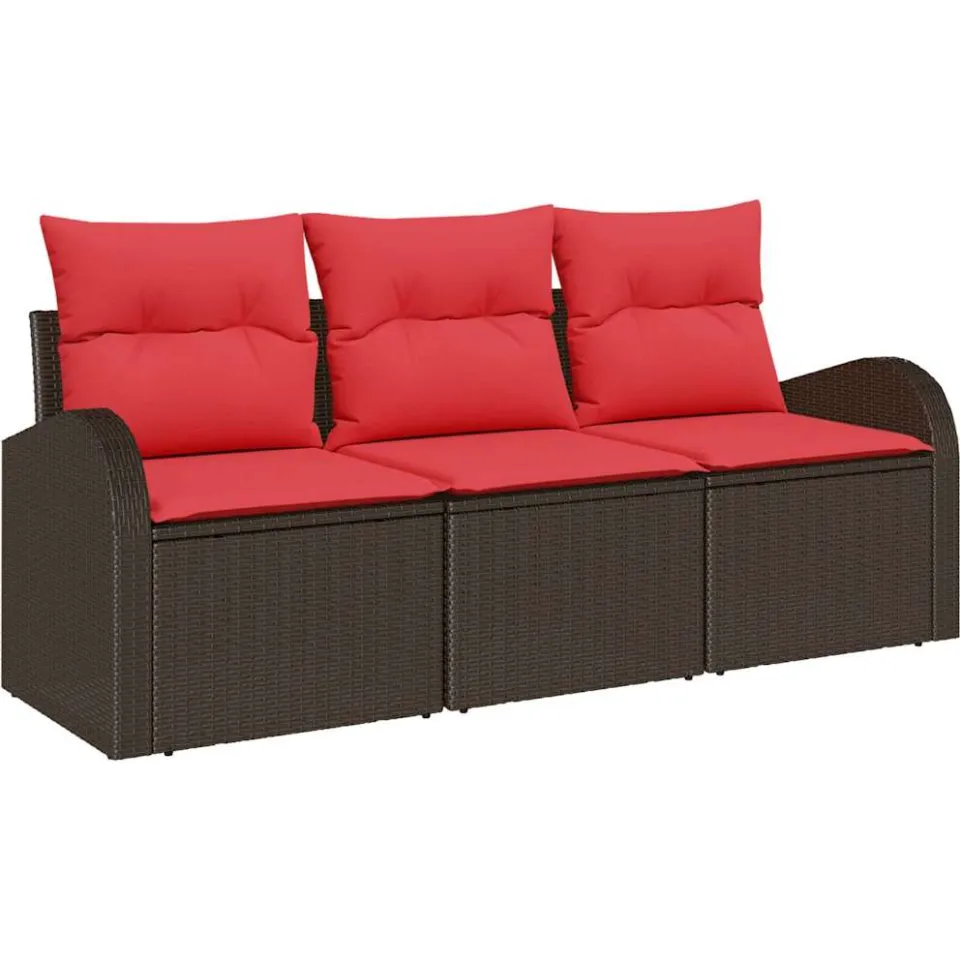 vidaXL Tuin Sofa Set Bruin poly rattan