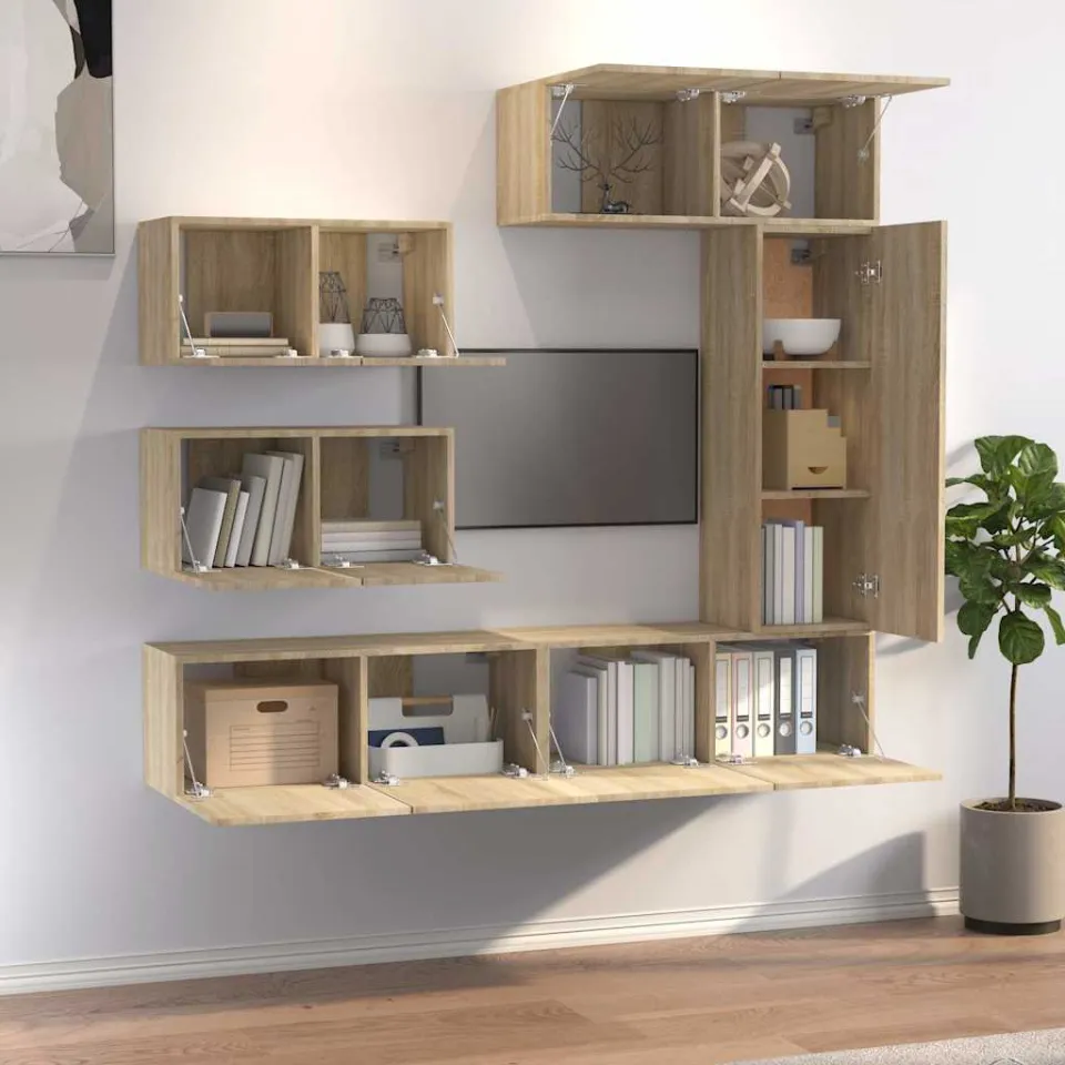 vidaXL 6-delige Tv-meubelset bewerkt hout sonoma eikenkleurig, foto 2