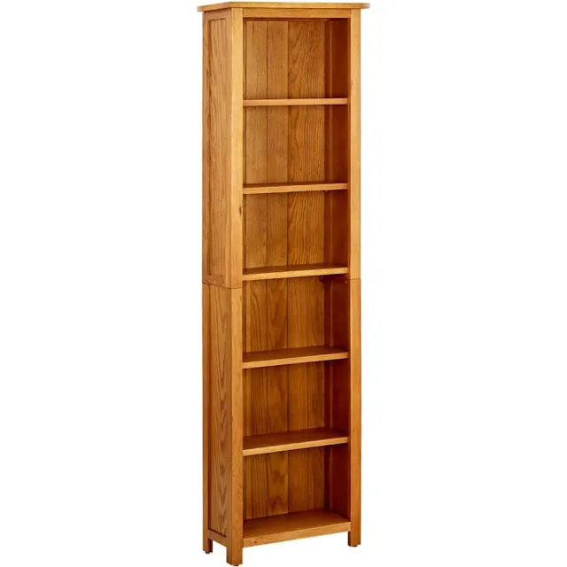 vidaXL Boekenkast met 6 schappen 52x22x180 cm massief eikenhout Bruin