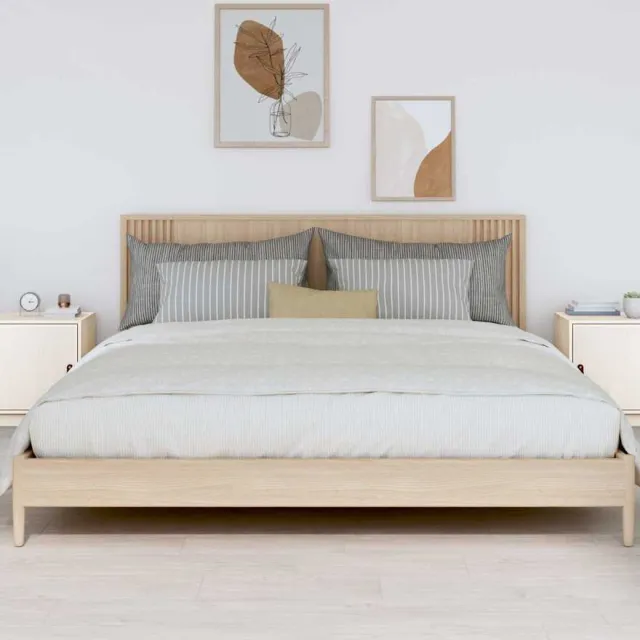 vidaXL Nachtkastjes 2 st 40x34x45 cm massief grenenhout wit, foto 2