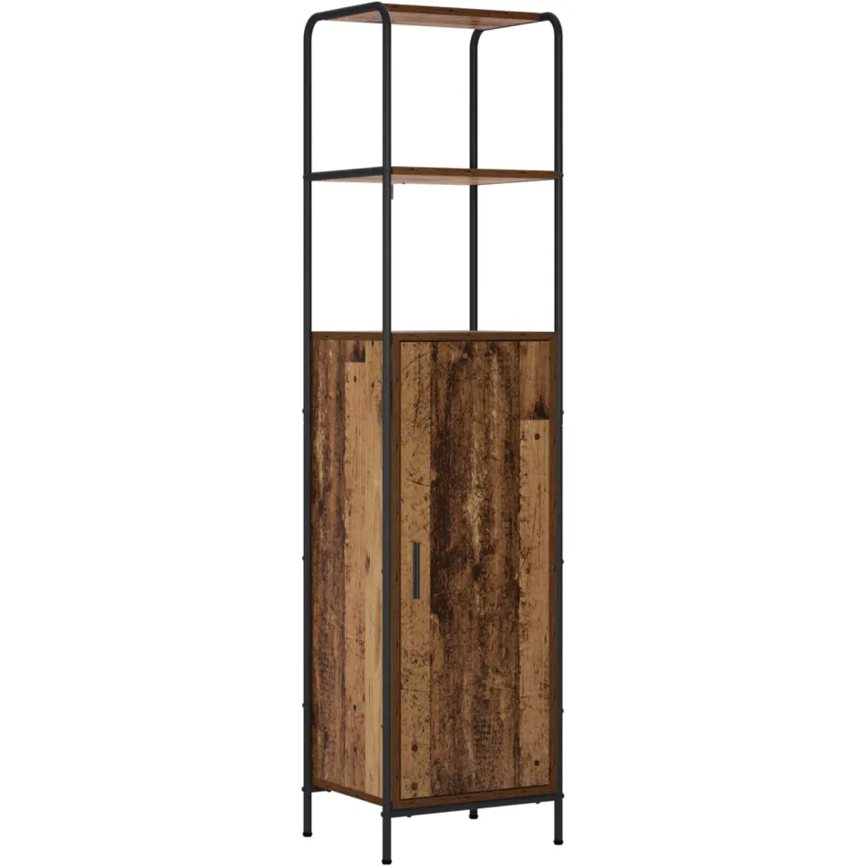 vidaXL Hoge kast Oud hout 40 x 33 x 161 cm Bewerkt hout bruin, foto 3