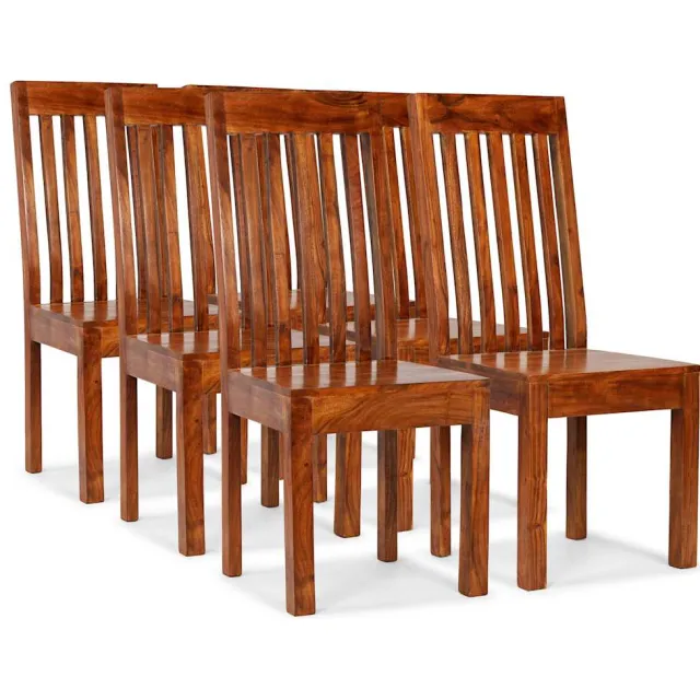 vidaXL Eetkamerstoelen 6 st massief hout modern Bruin