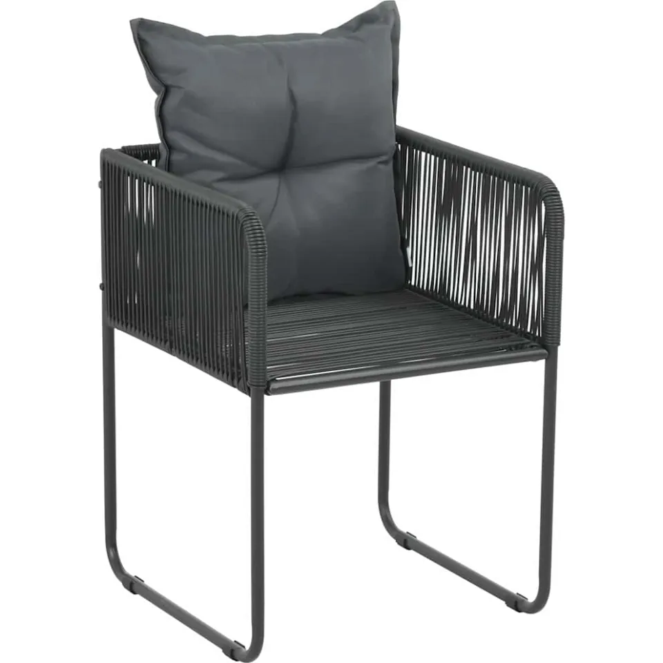 vidaXL 7-delige Tuinset PVC-rattan zwart
