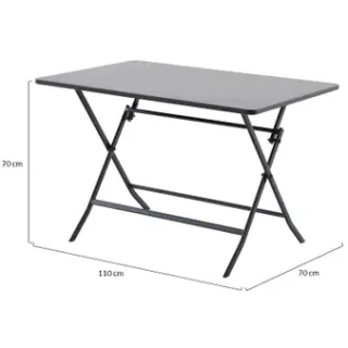 Central Park - Praxis Eigen Merk Central Park Tuintafel Stacy - Staal - 70 X 110 X 70cm Zwart