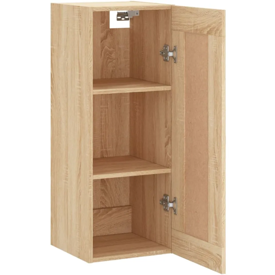 vidaXL Wandkast 34,5x34x90 cm bewerkt hout sonoma eikenkleurig Bruin
