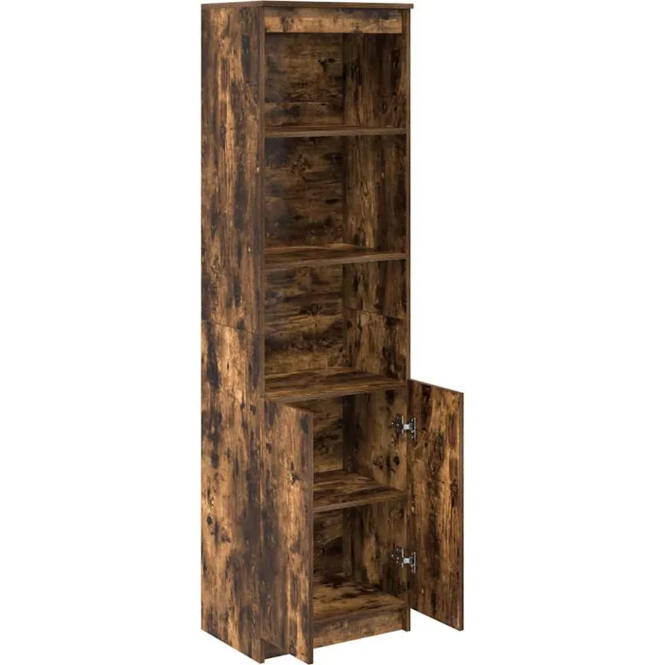 vidaXL Highboard 50x35x180 cm spaanplaat gerookt eikenkleurig, foto 4