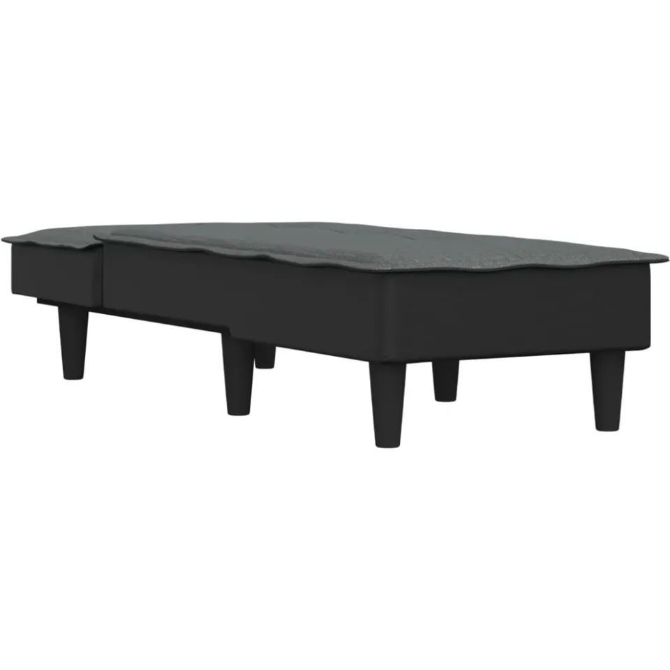 vidaXL Chaise longue stof donkergrijs grijs, foto 3