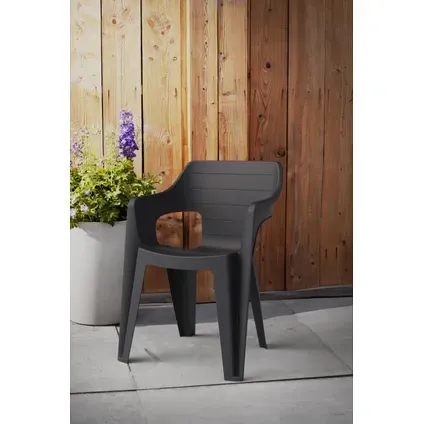 Keter Tuinstoel Bilbao Stapelbaar Zwart 57x57x79cm, foto 4