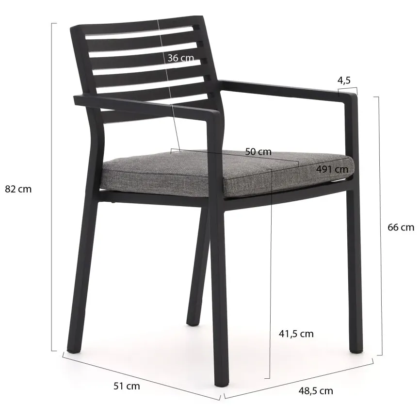 Bellagio tuinmeubelen Bellagio Rumo/ROUGH-S 160cm dining tuinset 5-delig stapelbaar bruin, foto 2