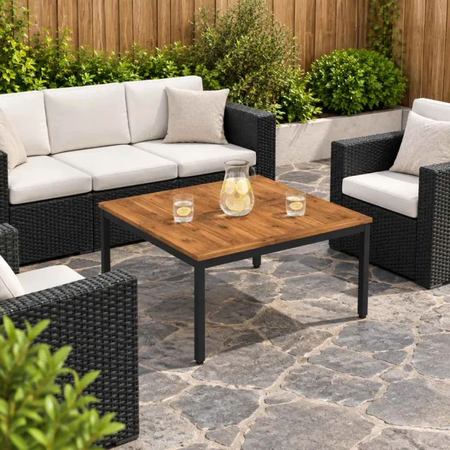 vidaXL Salontafel NAARDEN Naturel en Zwart 98 x 100,5 x 45 cm Bruin