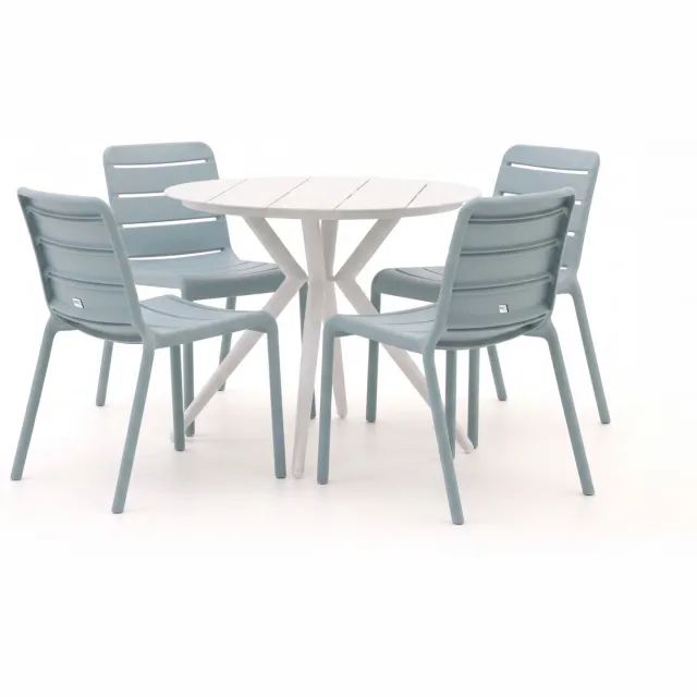 Forza Furniture Forza Narni/Sora ø 90cm dining tuinset 5-delig stapelbaar
