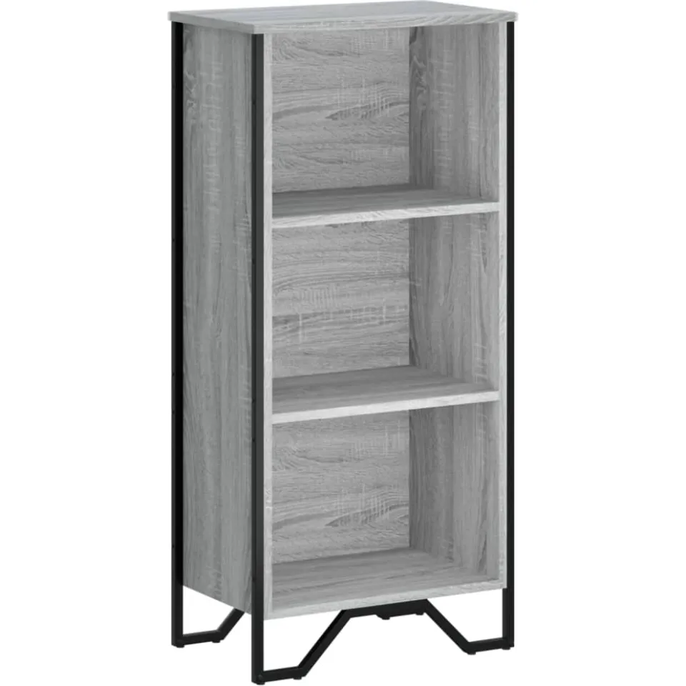 vidaXL Boekenkast 50x31x106 cm bewerkt hout grijs sonoma eikenkleurig, foto 3