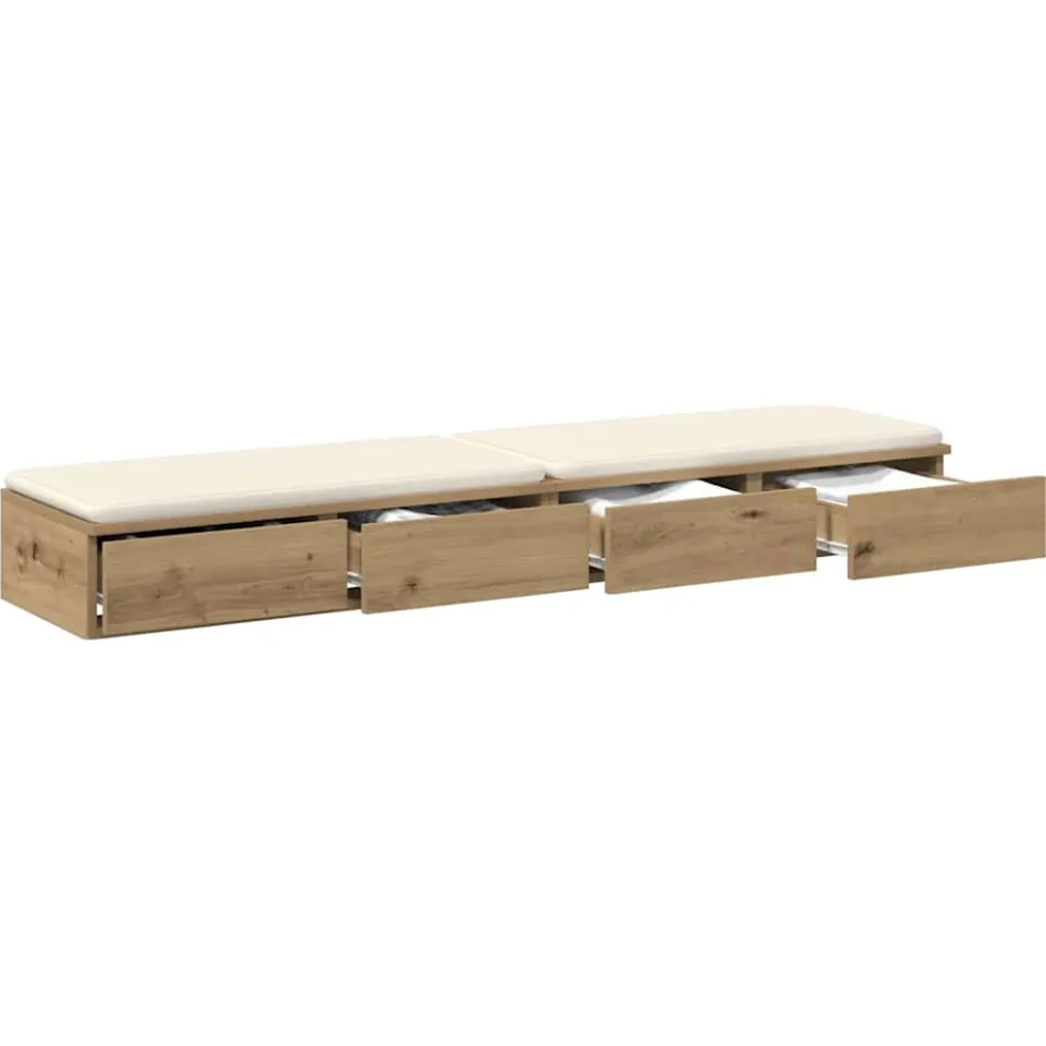 vidaXL Bedlades Artisan Eiken 140 x 36,5 x 16,5 cm Bewerkt hout Bruin