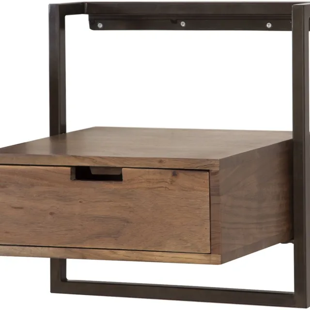 Giga Living Nachtkastje Air Solid - Bruin Hout - 35x44x45cm