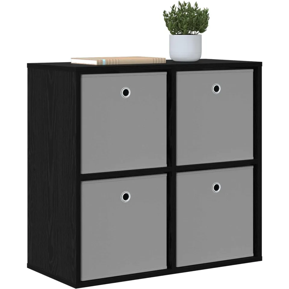vidaXL Dressoir Zwart Eiken 68,5 x 32 x 67 cm