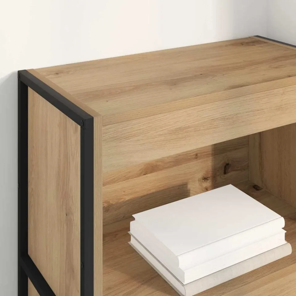 vidaXL Boekenkast 60 x 30 x 121 cm Bewerkt hout Ambachtelijk eiken, foto 3