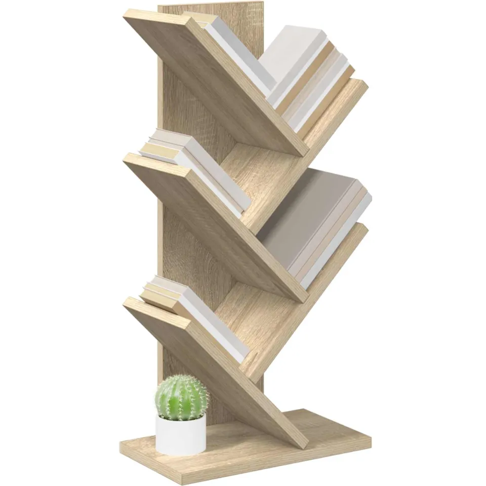 vidaXL Boom Boekenplank 4-Tier 30 x 18 x 60 cm Bewerkt hout bruin, foto 2