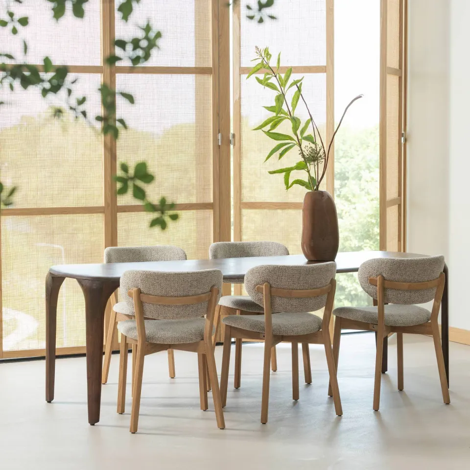 WOOOD Fiore Eettafel - Mango Hout - Walnoot - 76x230x95, foto 3