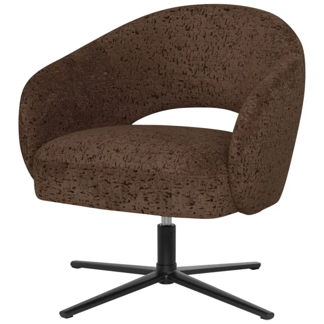 WOOOD Pico Draaifauteuil - Wollig Structuur - Zand - 74x71x69 brown