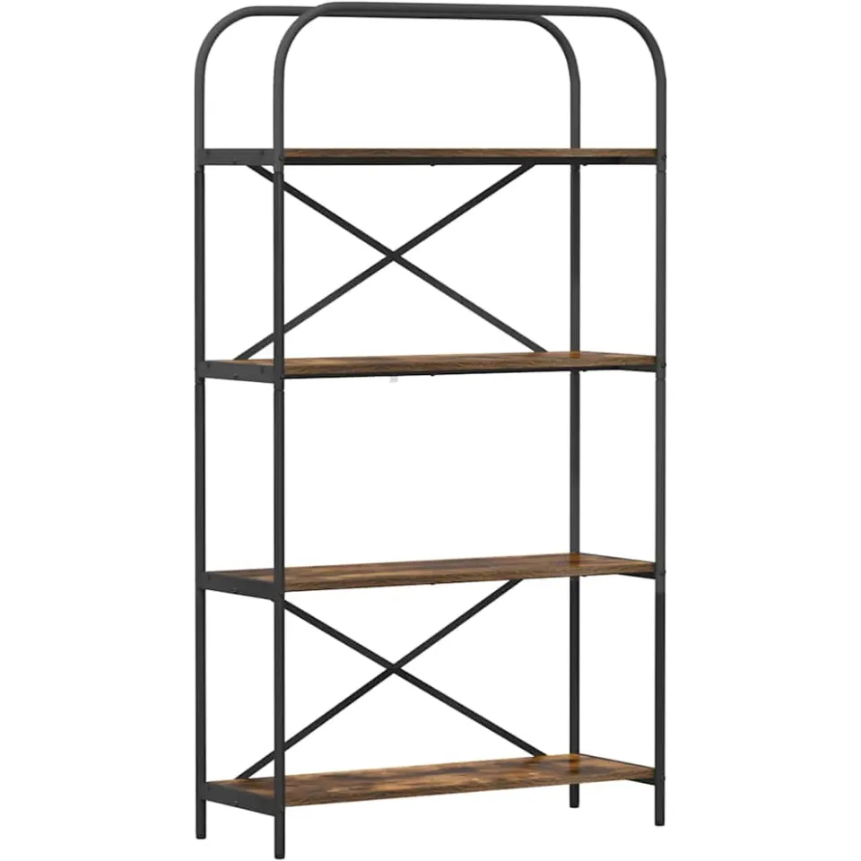 vidaXL Boekenkast 4-laags 80 x 30 x 146 cm Bewerkt hout Gerookt eiken, foto 4