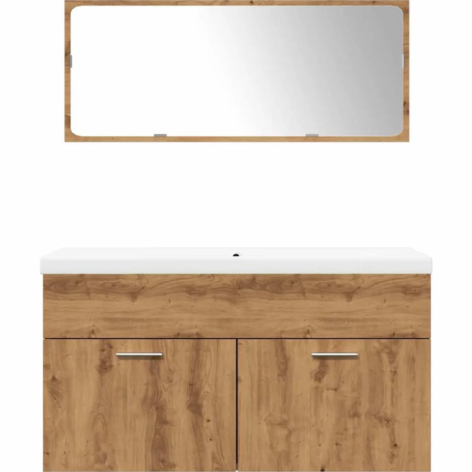 vidaXL 3-delige Badkamermeubelset bewerkt hout artisanaal eikenkleur, foto 4