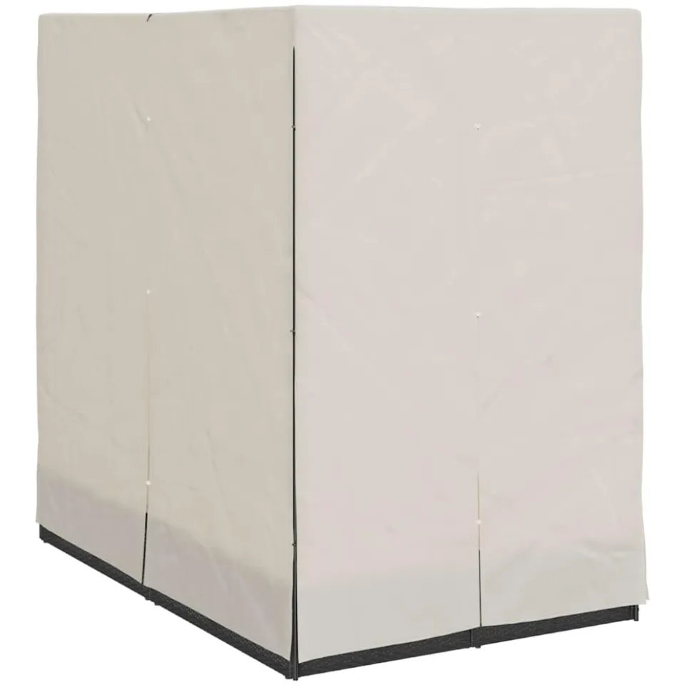 vidaXL Dubbele ligbed Warmwit poly rattan zwart, foto 4