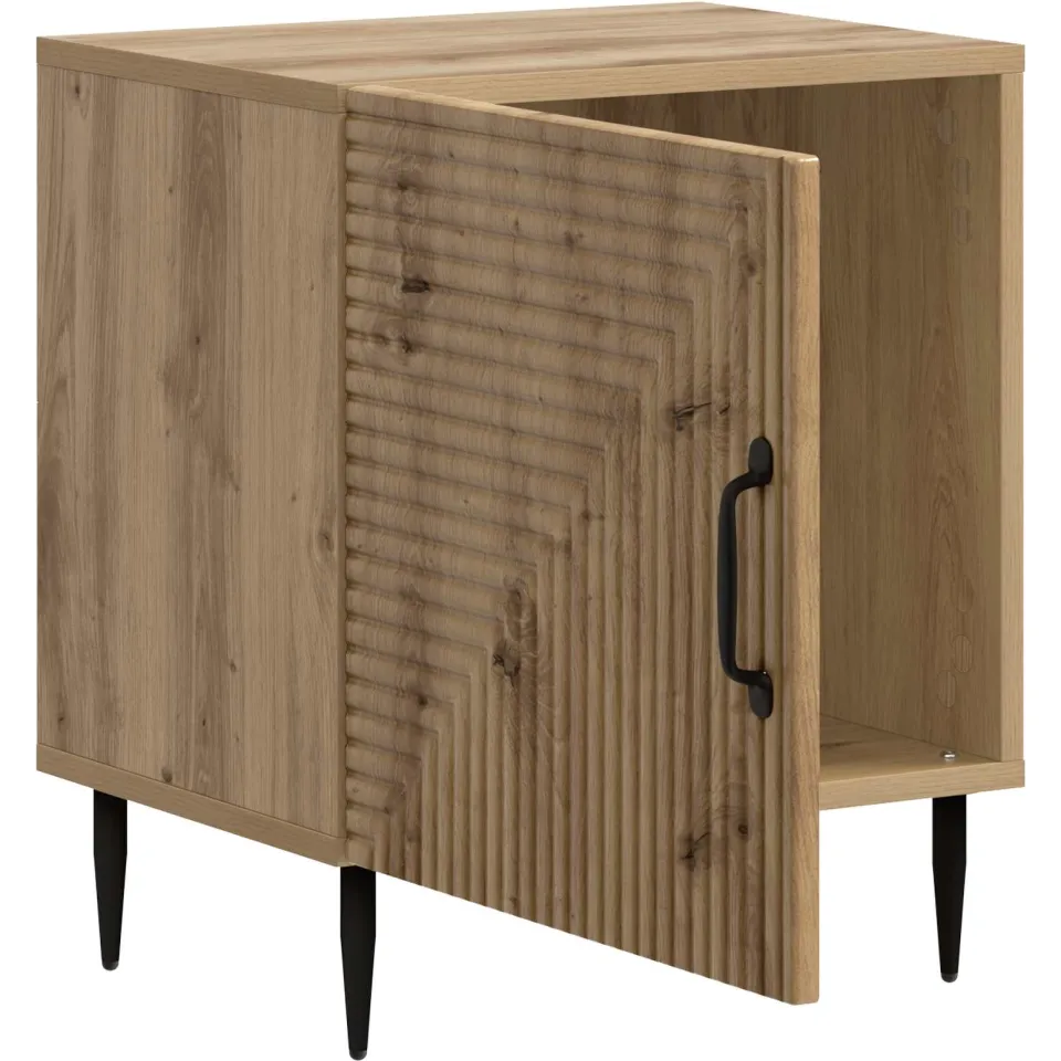 vidaXL Nachtkastje Artisanaal eiken 43 x 34,5 x 50 cm Bewerkt hout, foto 3