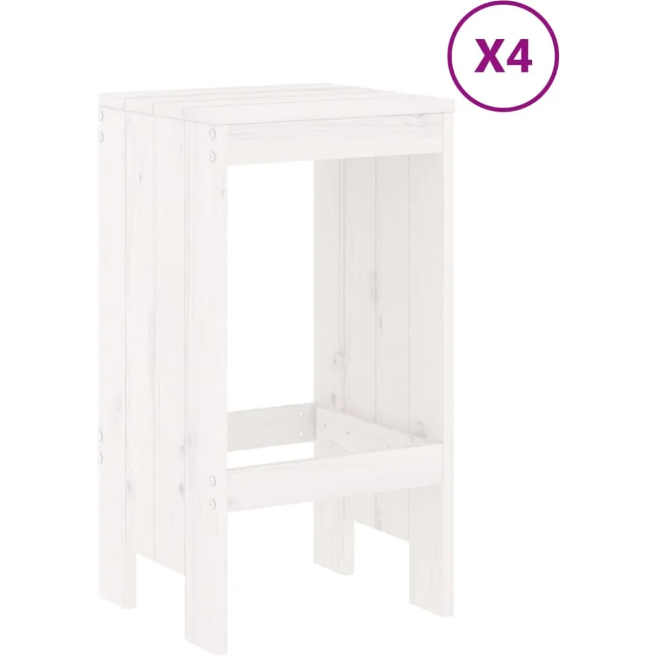 vidaXL 5-delige Barset massief grenenhout wit, foto 3