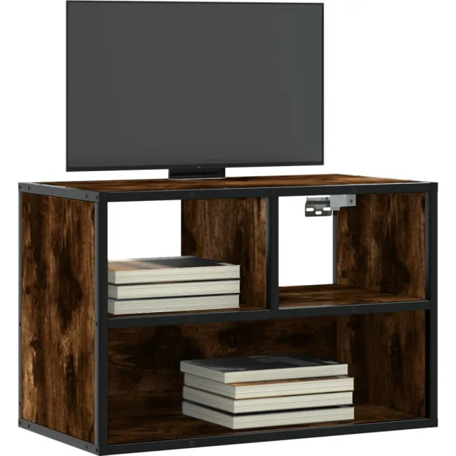 vidaXL Tv-meubel 60x31x39,5cm bewerkt hout metaal gerookt eikenkleurig Bruin