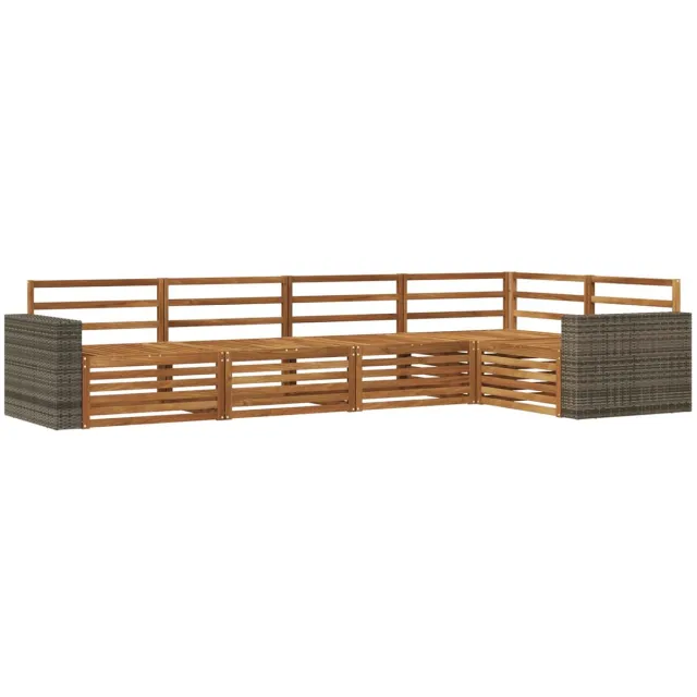 vidaXL Buiten - bank - set - 5 - st - Naturel - Massief - Acacia - Hout