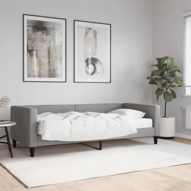 vidaXL Slaapbank met matras 90x190 cm stof lichtgrijs grijs