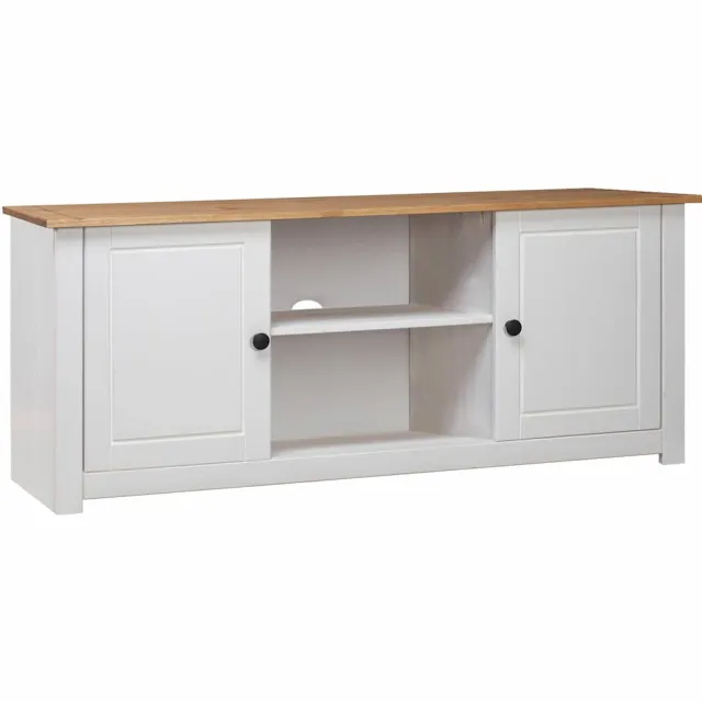 vidaXL Tv-kast Panama Range 120x40x50 cm massief grenenhout wit